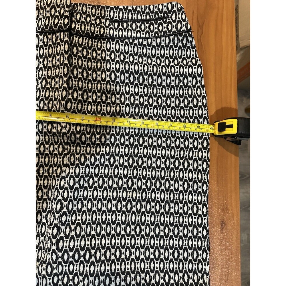Carole Little Geometric Print Pencil Skirt Black White Size 10 - Picture 7 of 8
